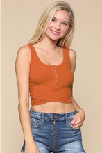 Load image into Gallery viewer, Wrap Me Up Ribbed Button Tank