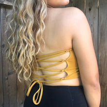 Load image into Gallery viewer, Summer Days Lace Back Tube Top - Mustard