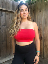 Load image into Gallery viewer, Summer Days Lace Back Tube Top - Red