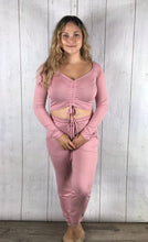 Load image into Gallery viewer, Scrunch Top Jogger Set - Mauve