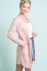 Cute as a Button Cardigan - Blush