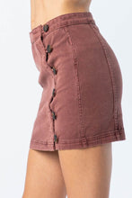 Load image into Gallery viewer, By My Side Button Down Mini Skirt - Burgundy
