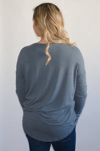 Cross Front Top - Gray