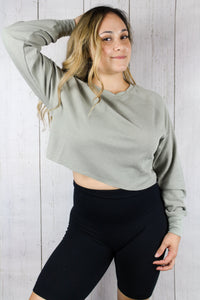 Simply Comfy Cropped Thermal - Dusty Olive