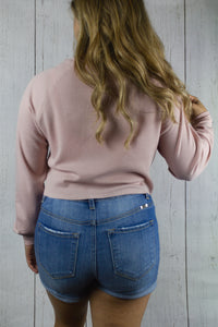 Simply Comfy Cropped Thermal - Misty Rose