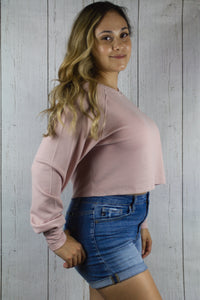 Simply Comfy Cropped Thermal - Misty Rose