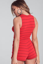 Load image into Gallery viewer, Striped Crop Set - Red and Black
