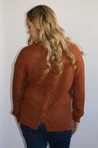 Lace Me Up Sweater - Rust