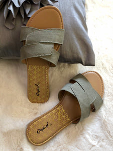 Criss Cross Sandals - Khaki