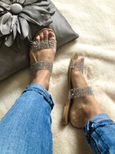 Load image into Gallery viewer, Clear As Day Rhinestone Sandals
