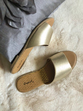 Load image into Gallery viewer, Bright As Day Gold Metallic Sandals
