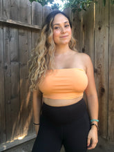 Load image into Gallery viewer, Summer Days Lace Back Tube Top - Cantaloupe
