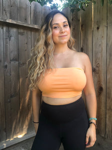 Summer Days Lace Back Tube Top - Cantaloupe