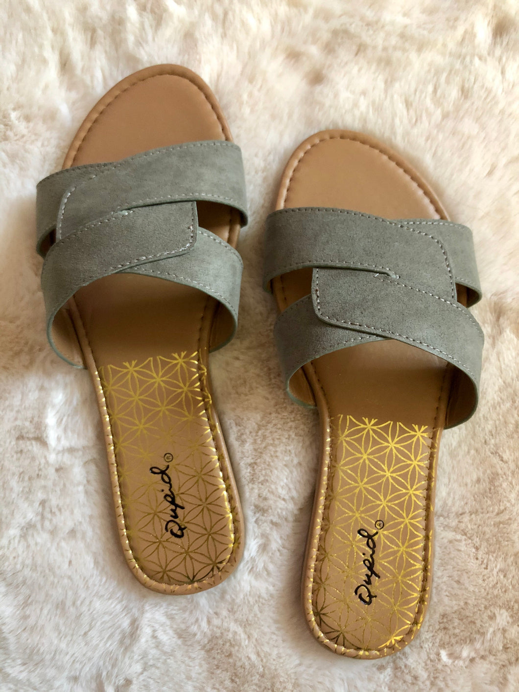 Criss Cross Sandals - Khaki