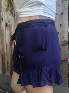 Lovely Day Ruffle Shorts - Navy