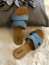 Load image into Gallery viewer, Criss Cross Sandals - Jean Blue
