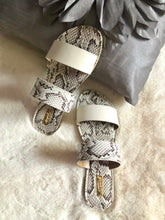 Load image into Gallery viewer, On The Go Two Strap Sandals - Snake Skin
