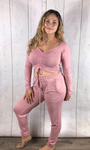 Load image into Gallery viewer, Scrunch Top Jogger Set - Mauve
